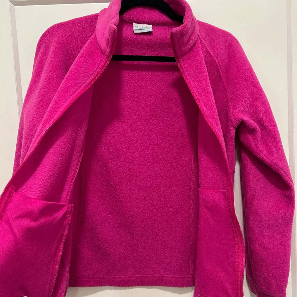 COLUMBIA full-zip pink magenta fleece jacket (girl's XL/18-20)
